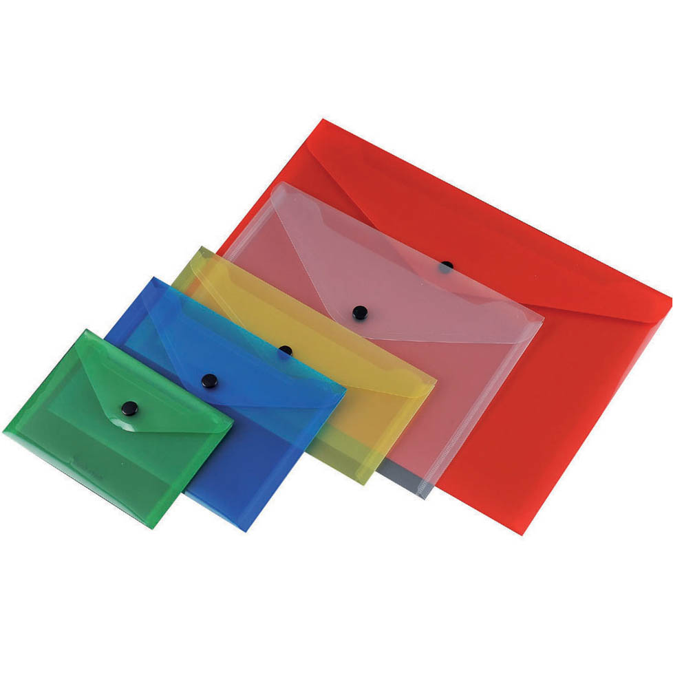 BUSTE PLASTICA CON BOTTONE A5 COLORI ASSORTITI