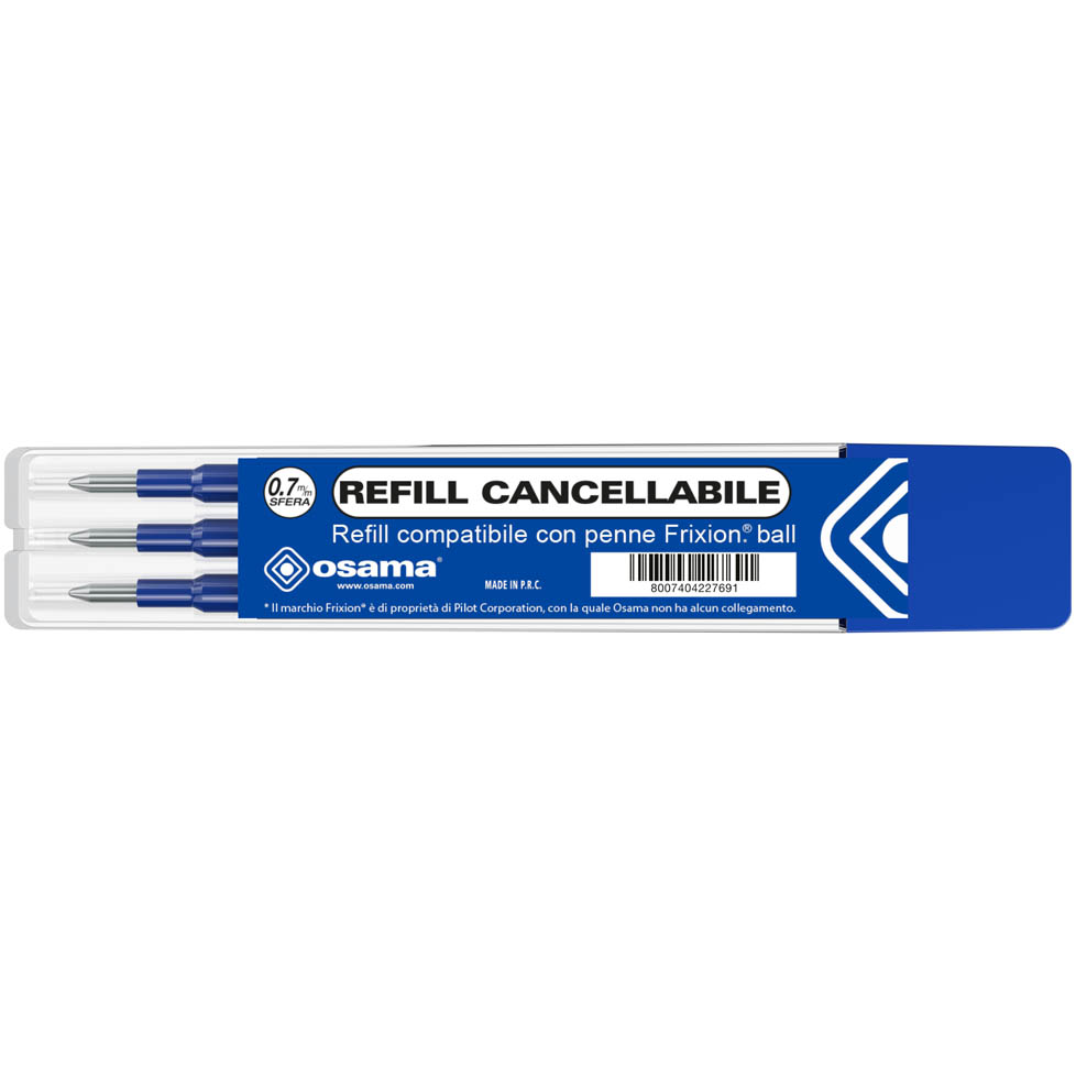 REFILL CANCELLABILI 3PZ OSAMA X FRIXION BLU