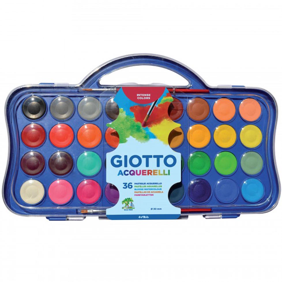 ACQUERELLI GIOTTO 36 COLORI SCATOLA PLASTICA