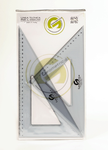 SQUADRA 30CM 2PZ 45°/60° GEOMETRICA