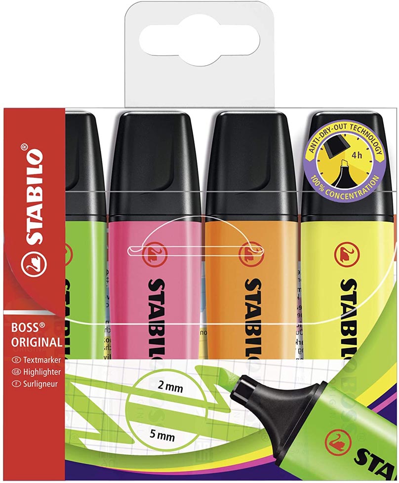 EVIDENZIATORI BOSS COLORI ASSORTITI STABILO