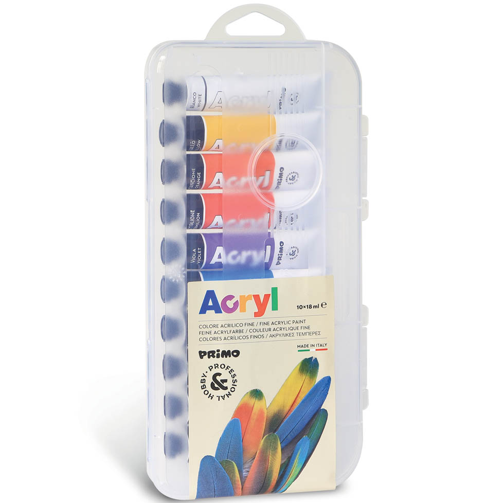 TEMPERA ACRILICA 18ML TUBO7 10 COLORI PRIMO