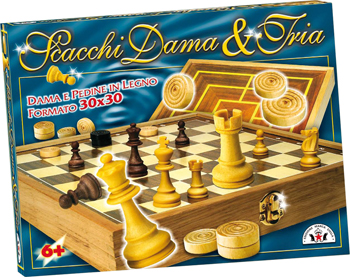 DAMA SCACCHI TRIA LEGNO  30X30CM
