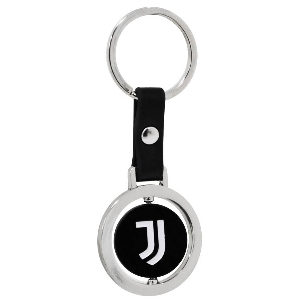 PORTACHIAVI GIREVOLE CON CATENA IN PELLE JUVENTUS