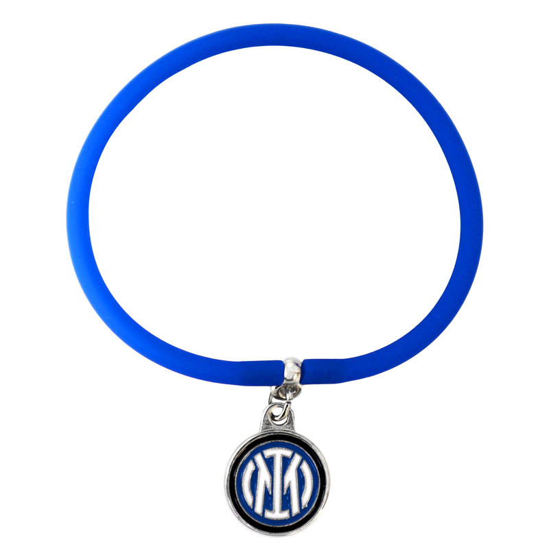 BRACCIALE IN SILICONE CON PENDAGLIO LOGO INTER