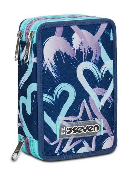 Astuccio scuola Seven 3 zip Crystal Purple