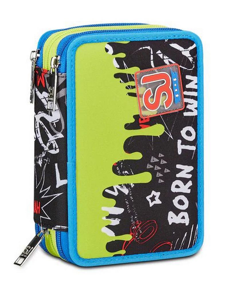 Astuccio scuola 3 zip SJ Born To Fun