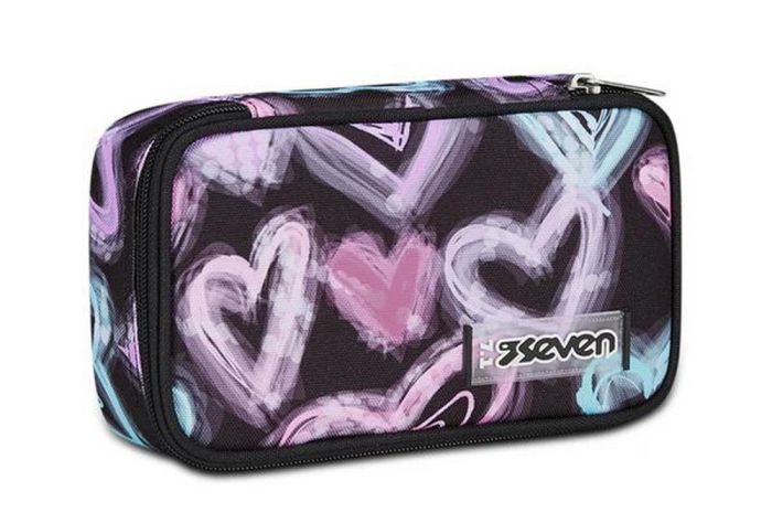 Astuccio scuola Seven Quick Case Freethink Girl Jet Black