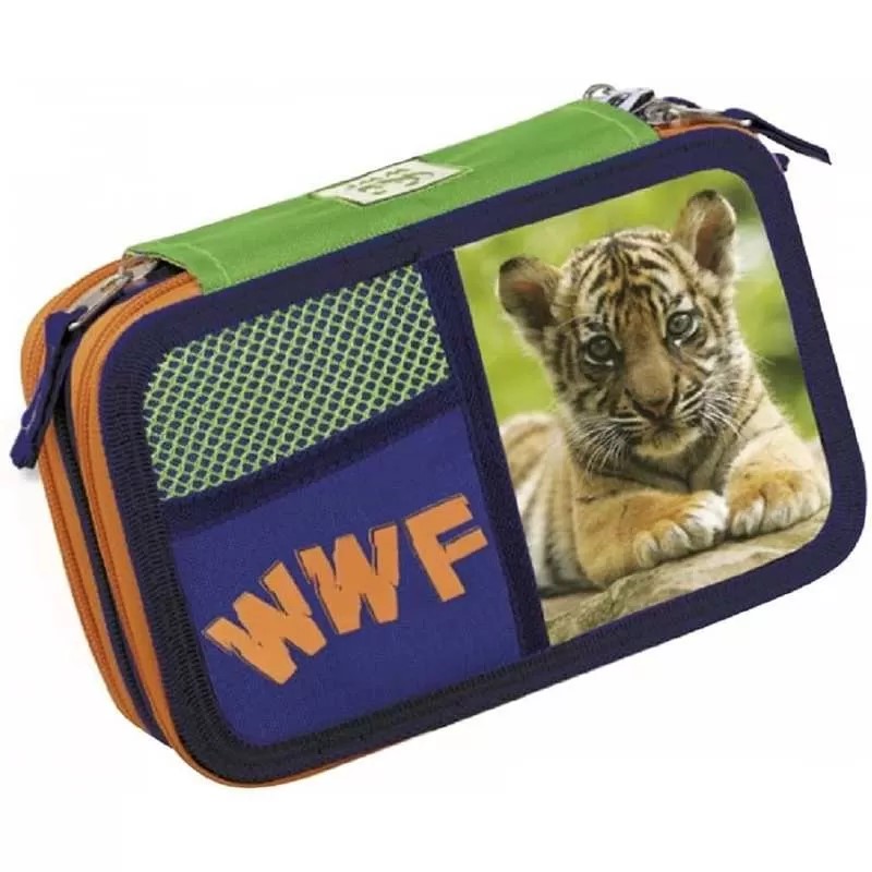 Astuccio 3 Zip WWF Blu