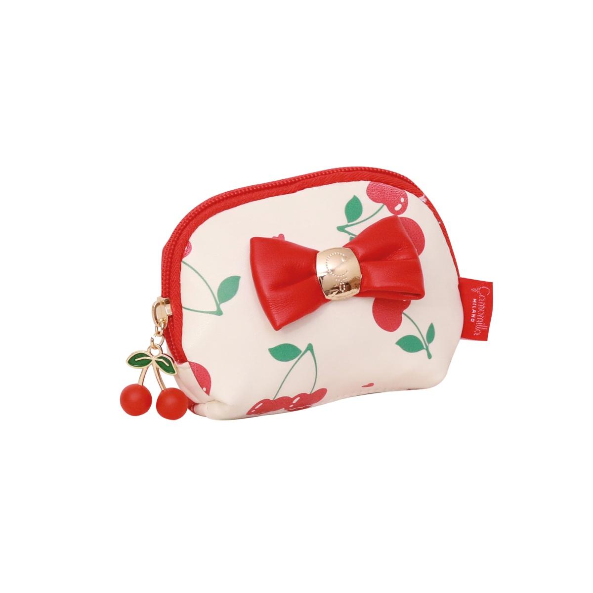 Portamonete in semilpelle camomilla cherry