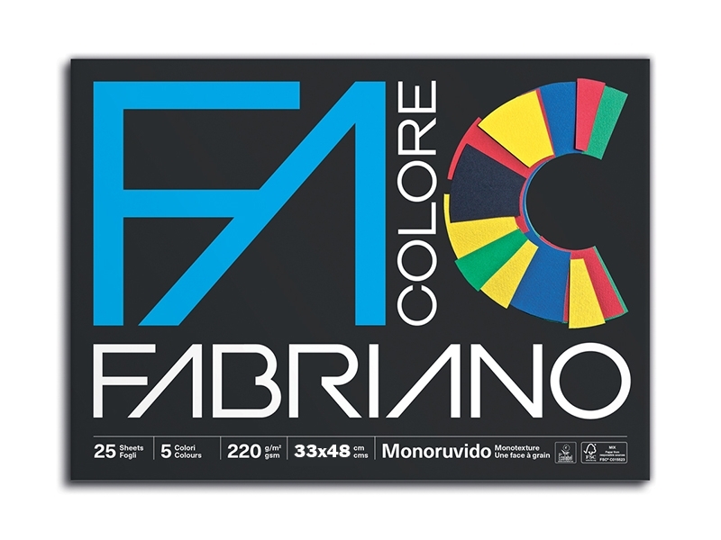 Blocco F4 33X48 25 fogli colorati