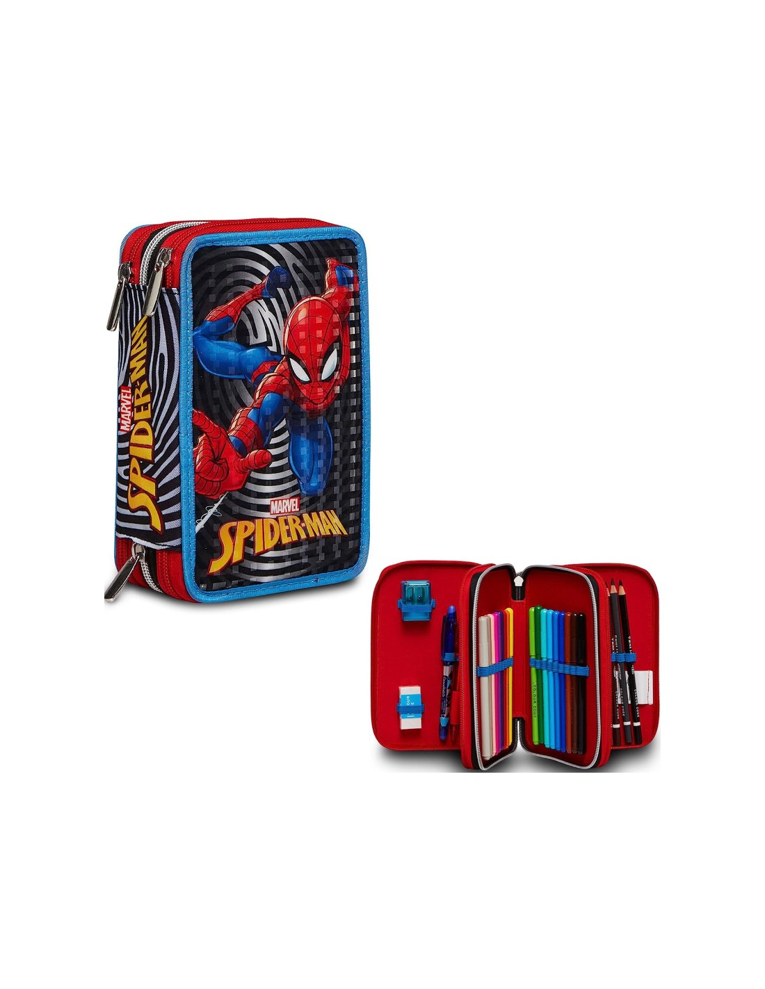 Astuccio completo 3 zip Spiderman