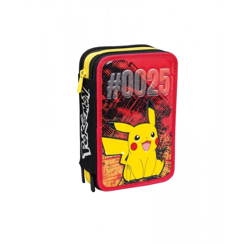 Astuccio 3 zip completo Pokemon Pikachu