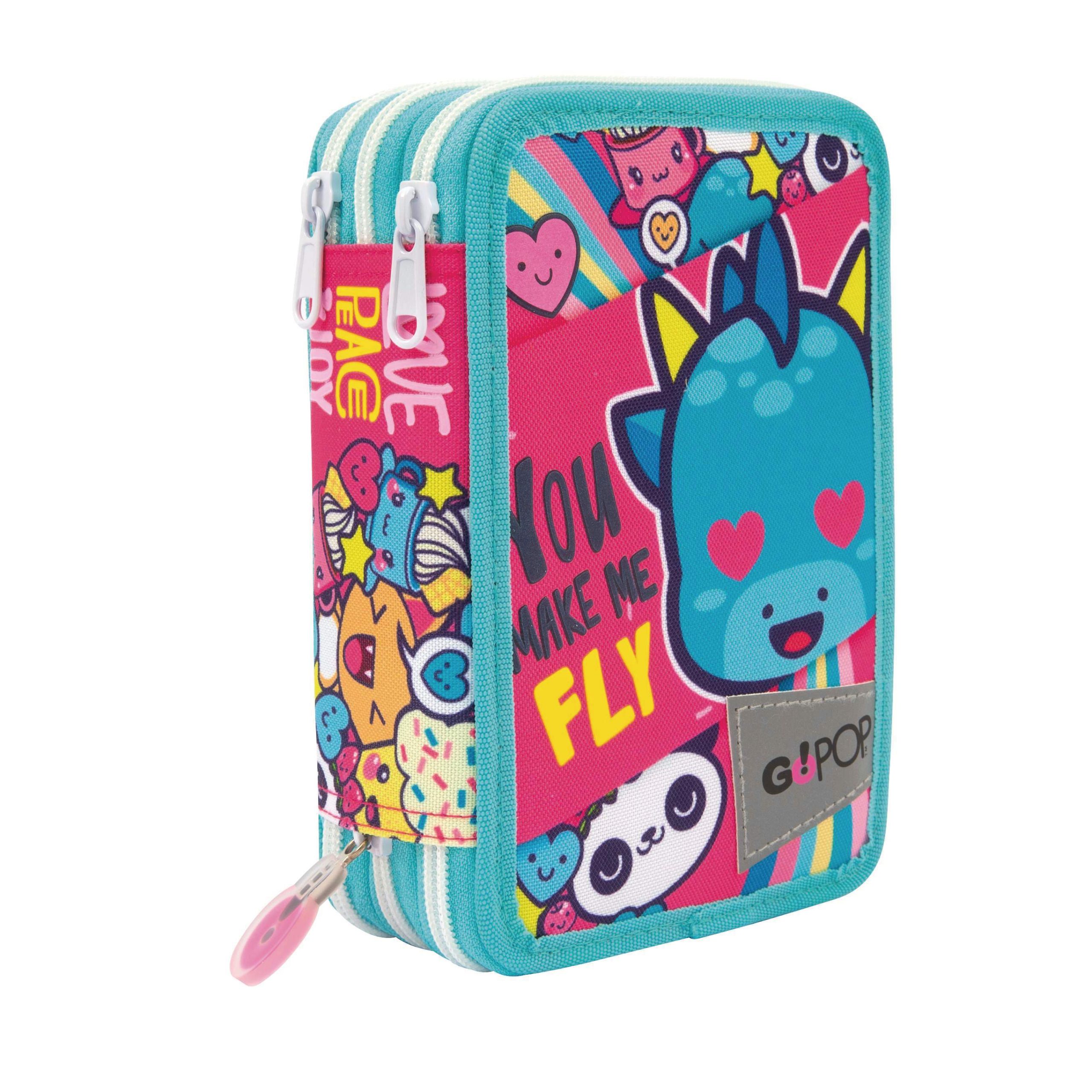 Astucci 3 zip Go Pop Love & Peace
