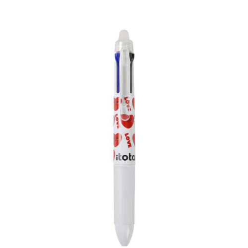 Penna 4 colori cancellabile (cuori)