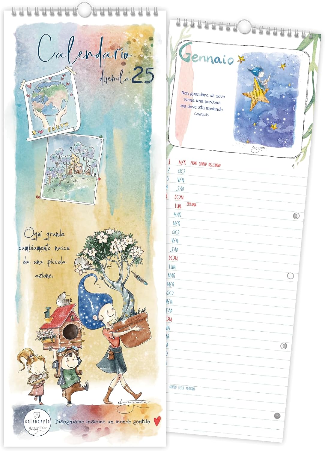 Calendario Spirale Disegnata 2025