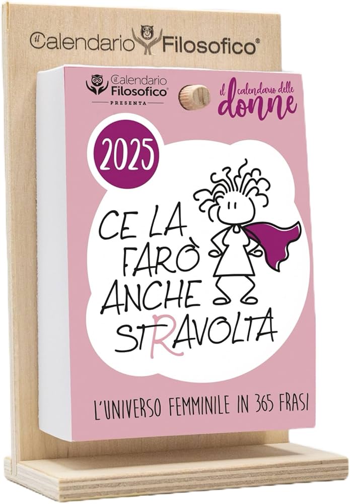 Calendario Filosofico Donne 10x14 cm con supporto in legno