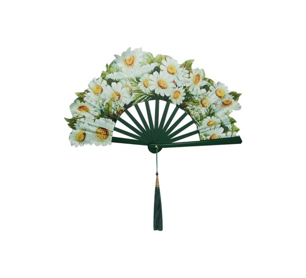 Ventaglio sagomato con margherite
