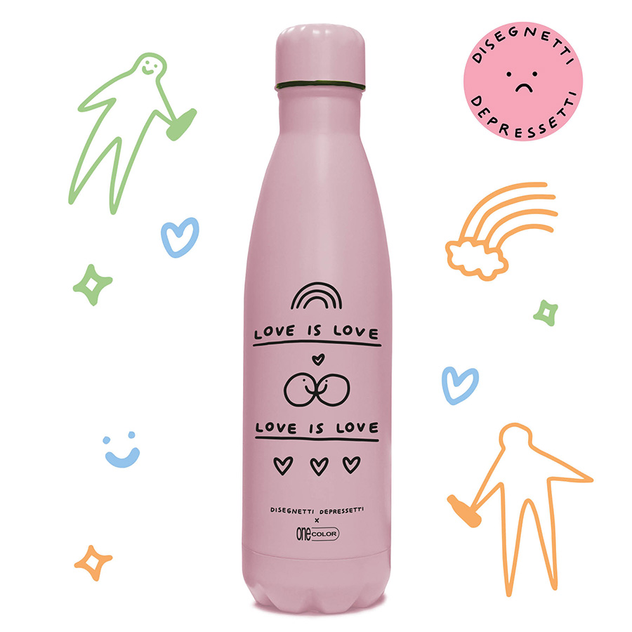 Borraccia Termica Disegnetti depressetti Rosa