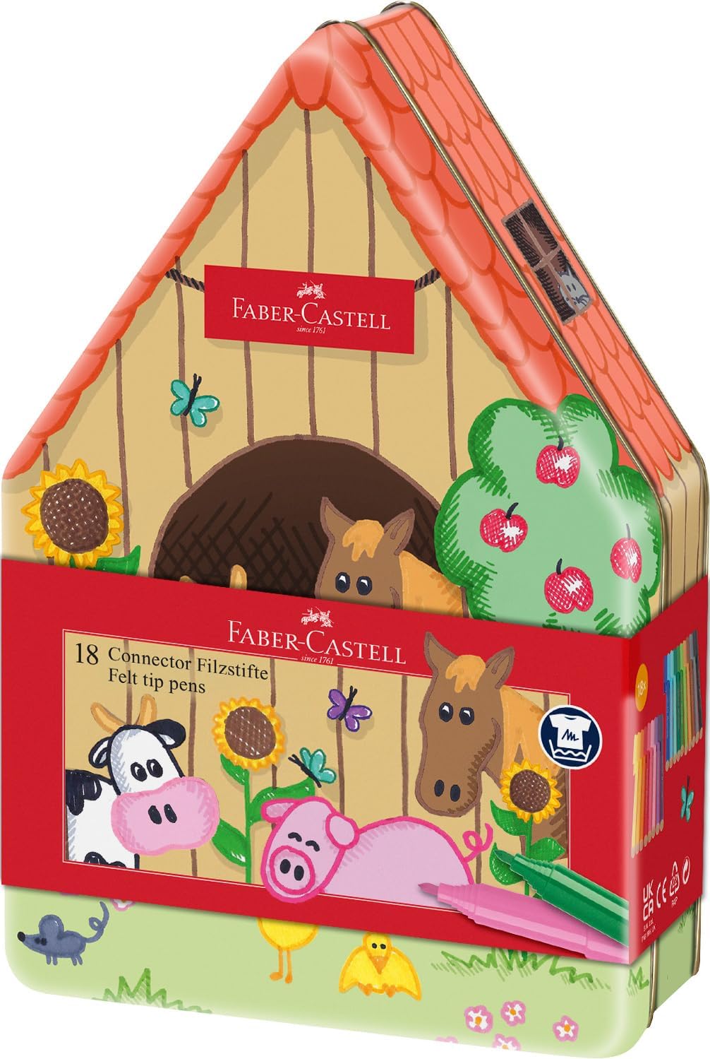 Scatola in latta con pennarelli Faber Castell Fattoria