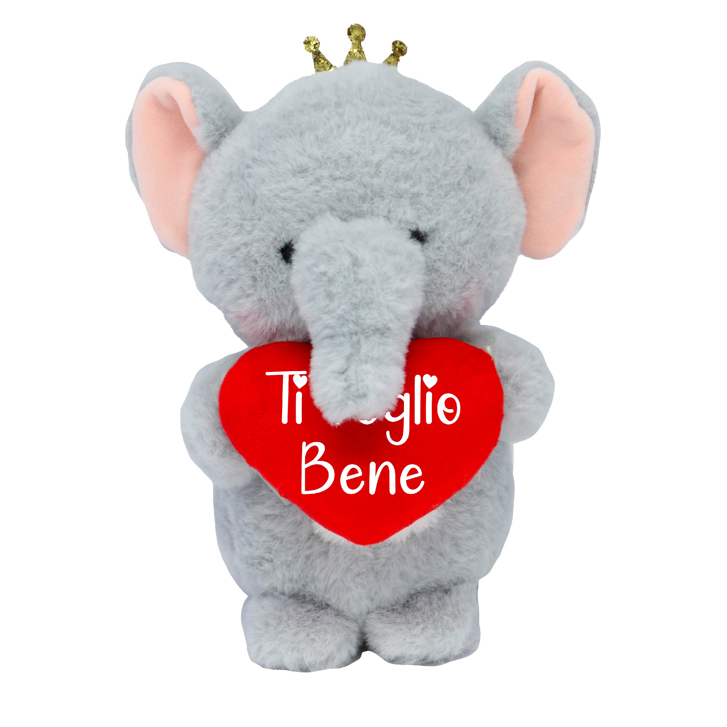 Elefante peluche con cuore TI voglio bene