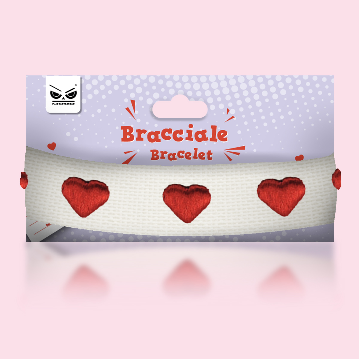 Braccialetto con cuori in rilievo