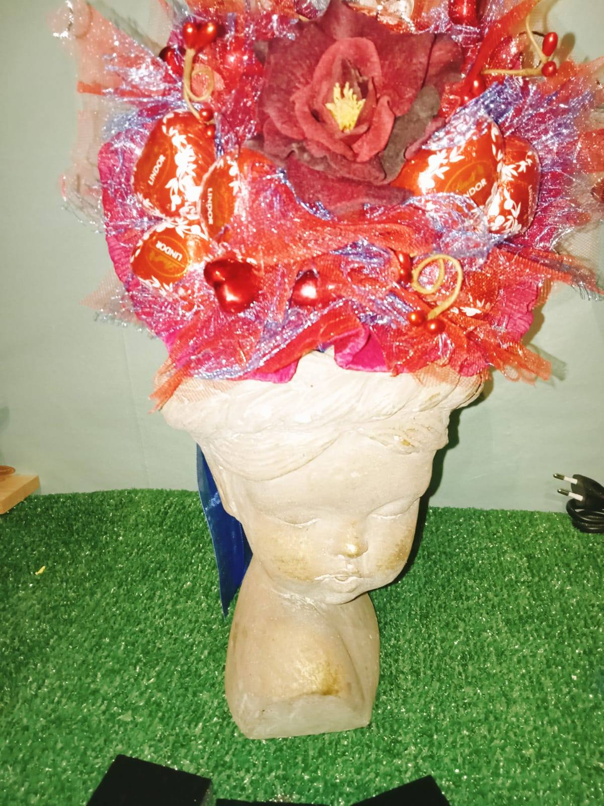 Bouquet con 9 ciocoolatini cuore Lindt