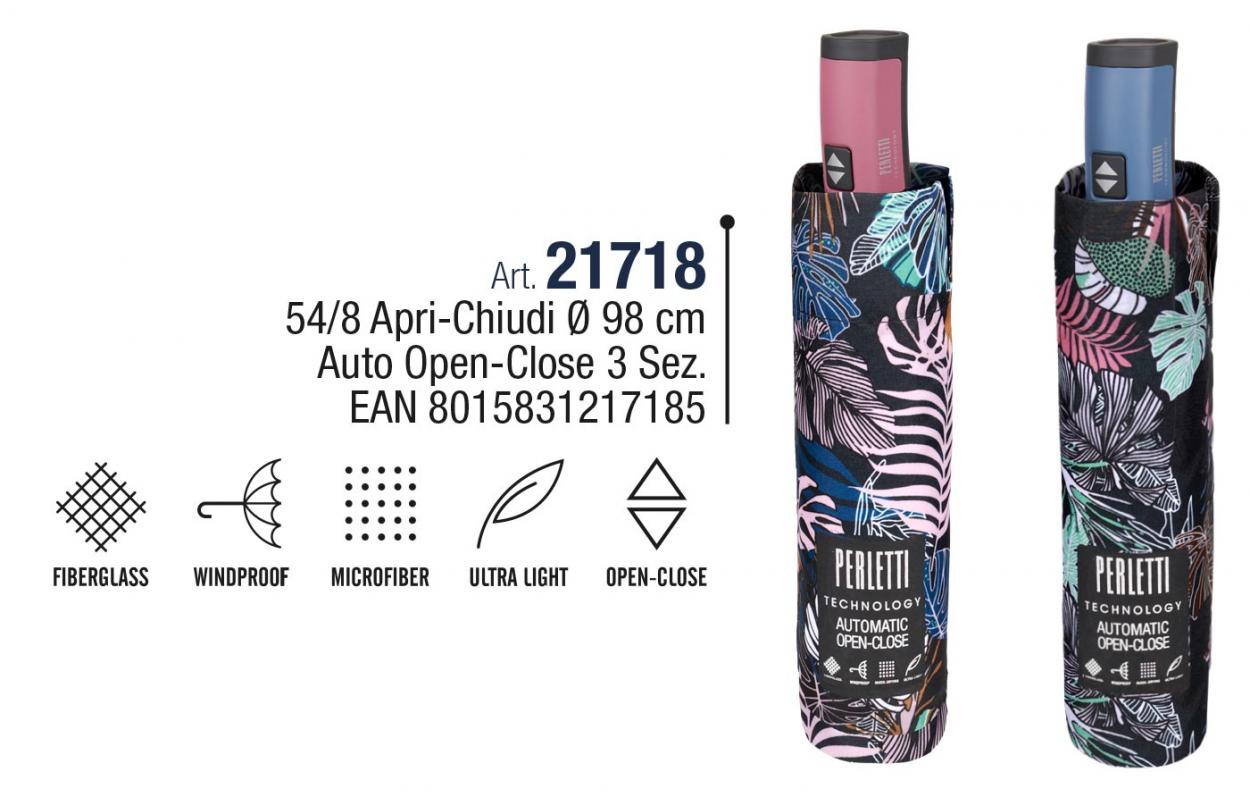 Ombrello con foglie (Disponibile solo manico Rosa)