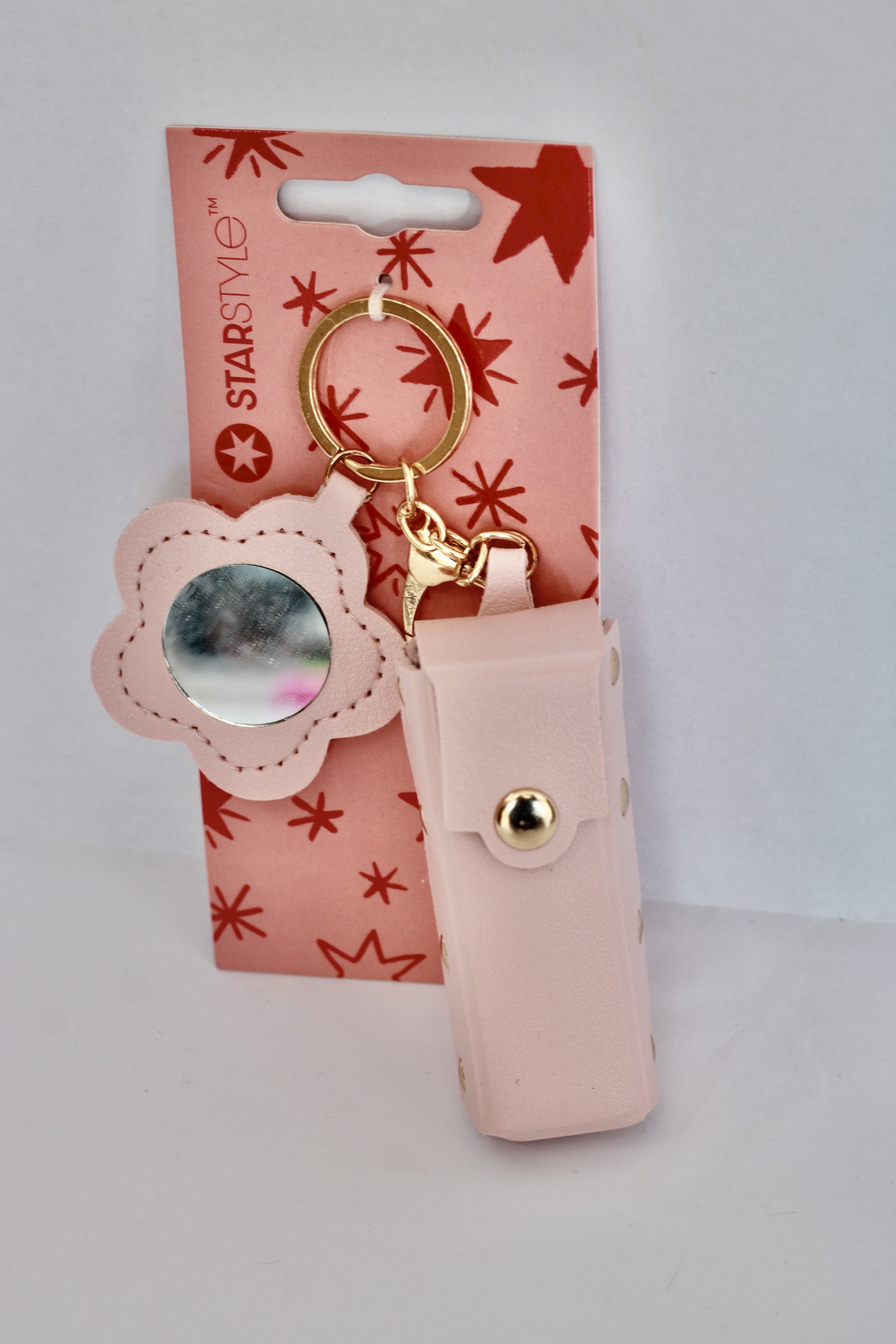 PORTACHIAVI MARCA STARSTYLE COLORE ROSA CON SPECCHIO E PORTAROSSETTO