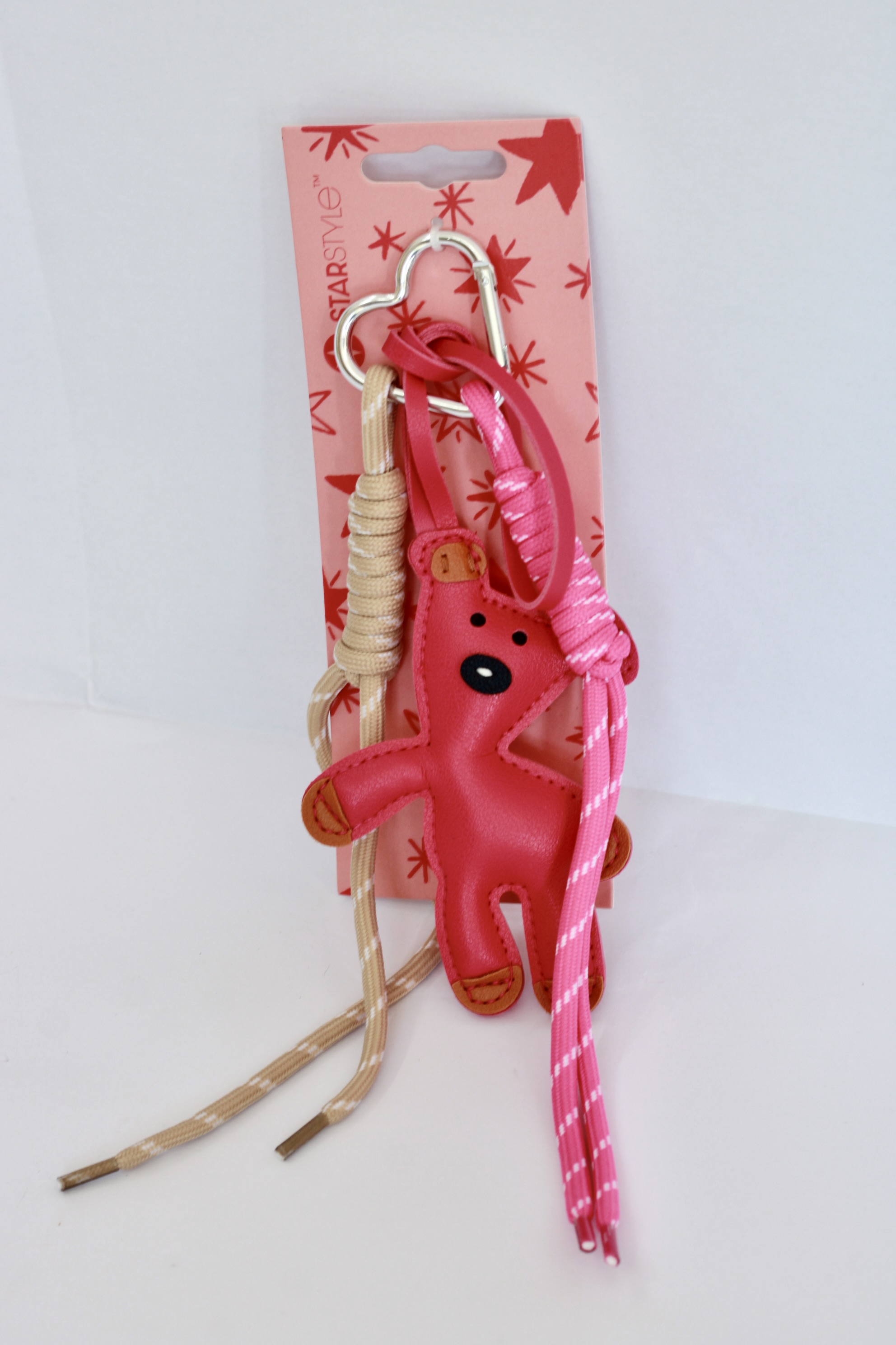 PORTACHIAVI MARCA STARSTYLE CON ORSO IN PELLE E CIONDOLI IN CORDA
