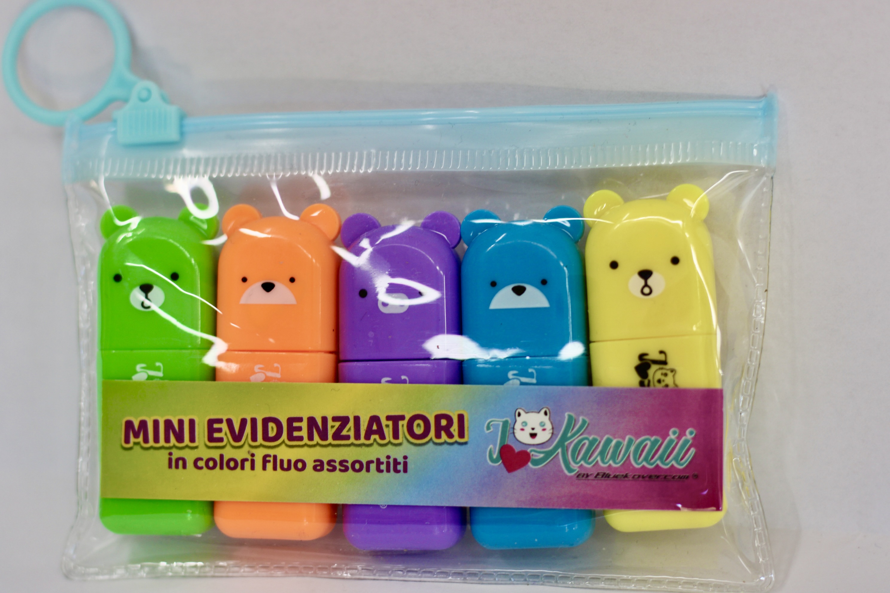 MINI EVIDENZIATORI IN COLORI FLUO ASSORTITI MARCA KAWAII