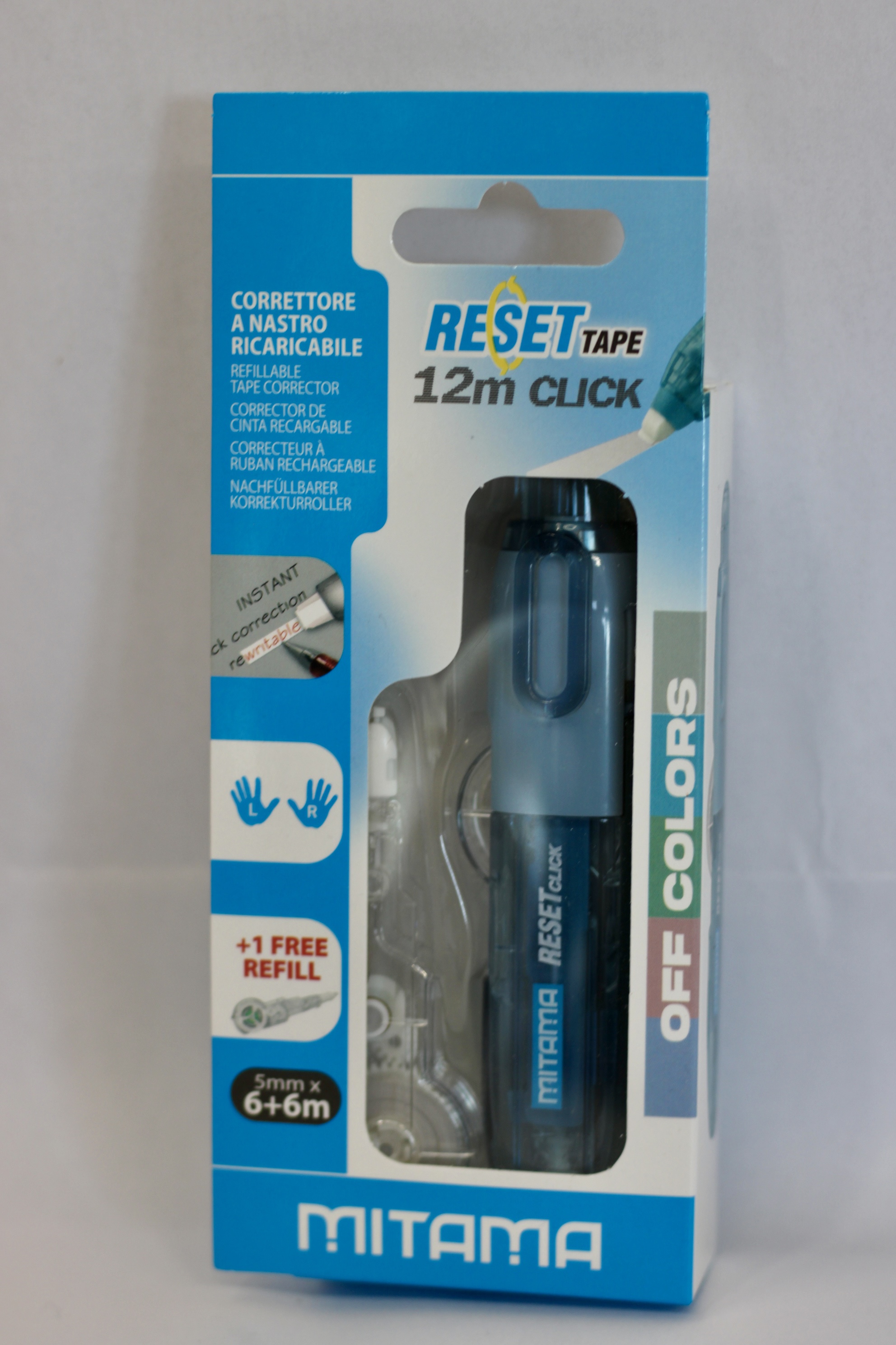 CORRETTORE MITAMA AZZURRO A NASTRO RICARICABILE 12 METRI CLICK