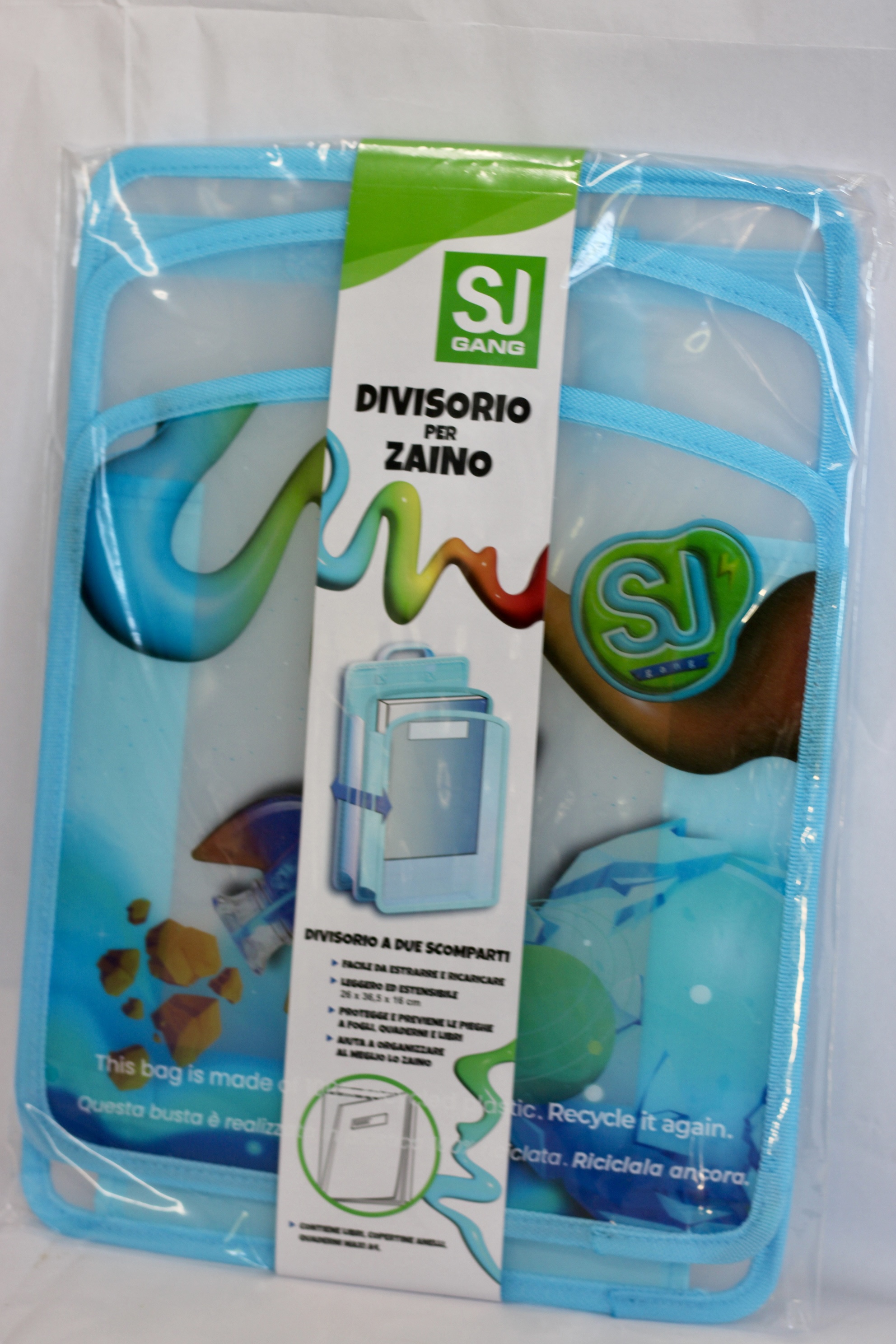 DIVISORIO PER ZAINO COLORE AZZURRO A DUE SCOMPARTI MARCA SJ