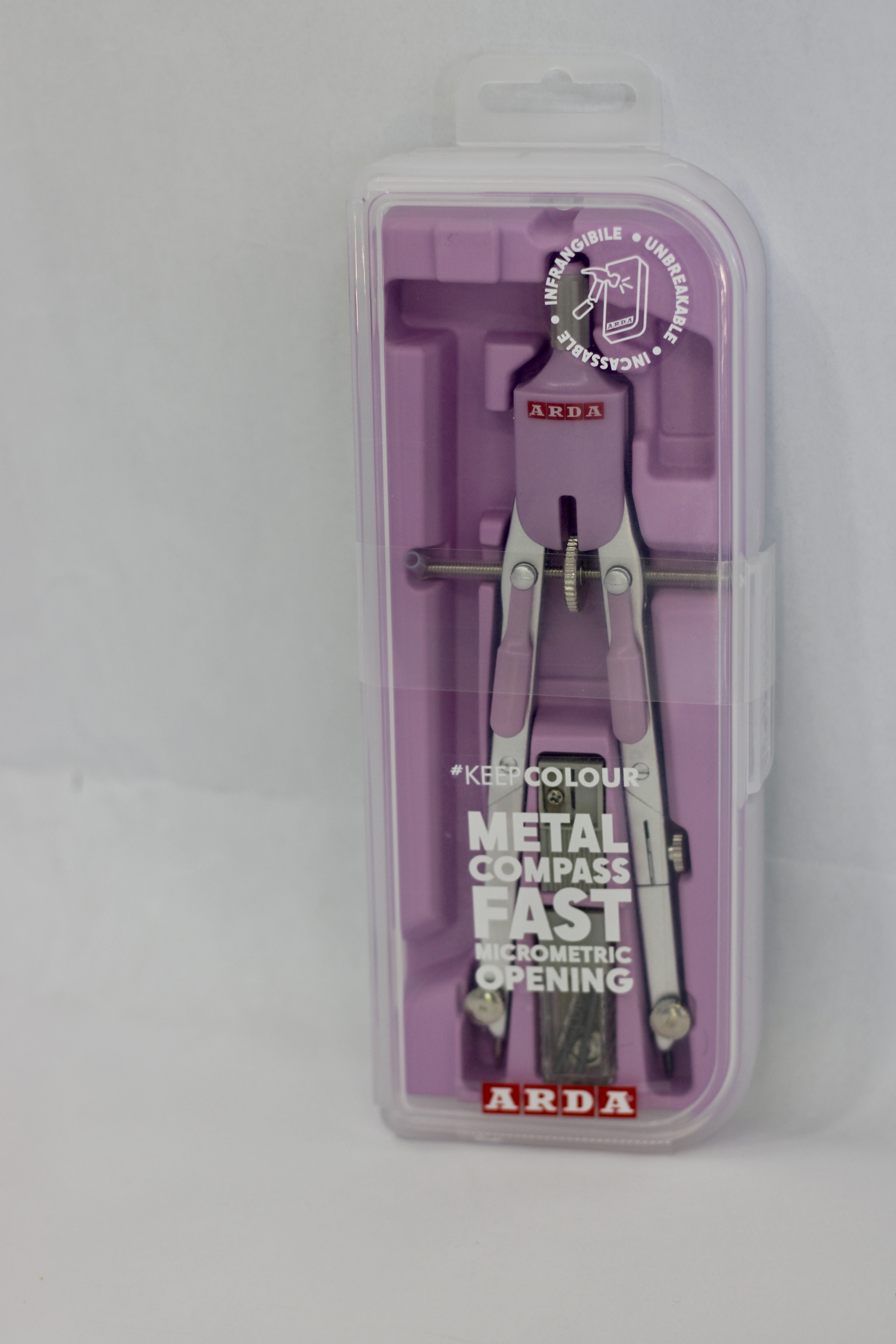 METAL COMPASS FAST MICROMETRIC OPENING MARCA ARDA COLORE LILLA