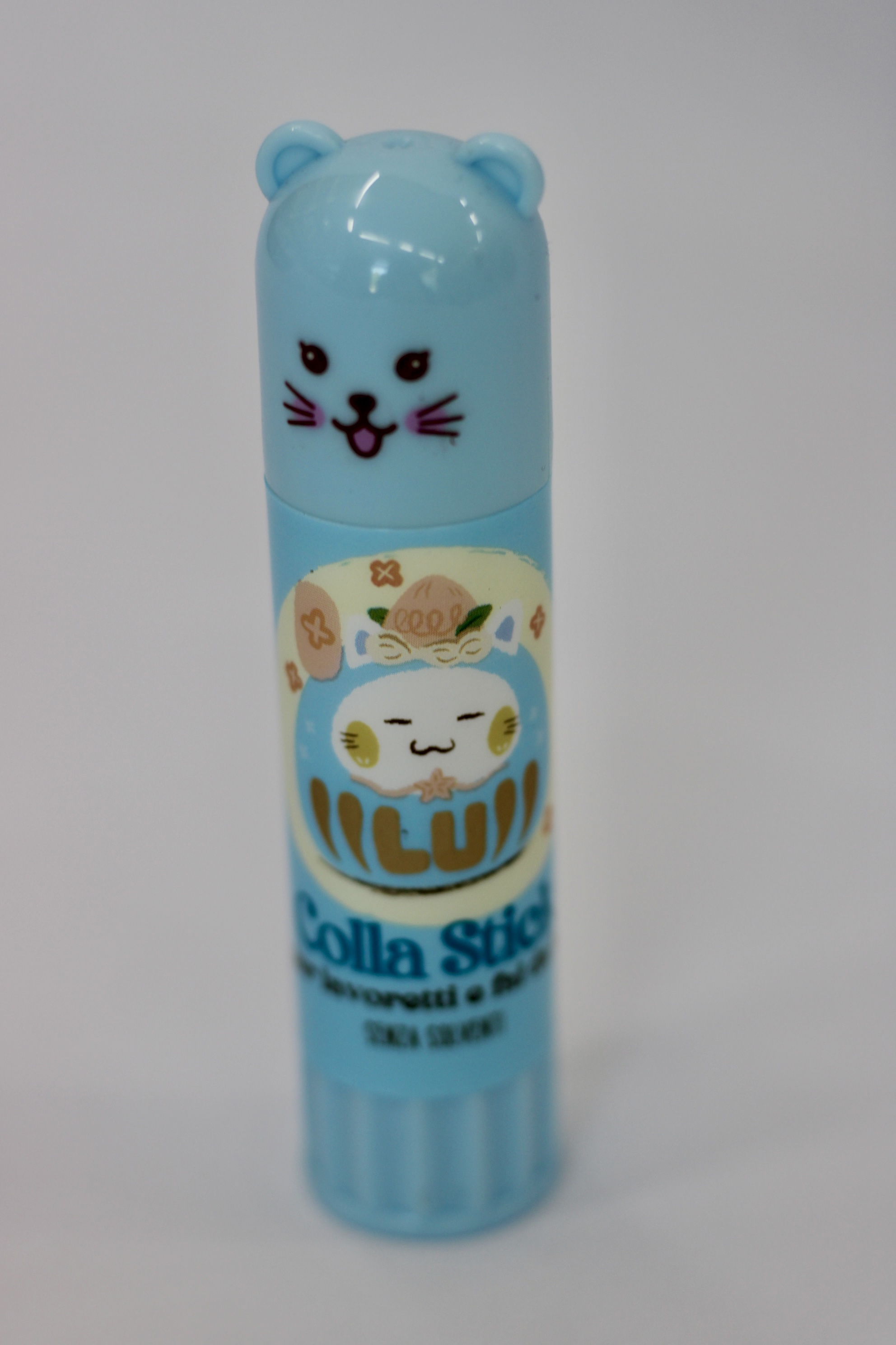 COLLA STICK CON GATTINO COLOR AZZURRO
