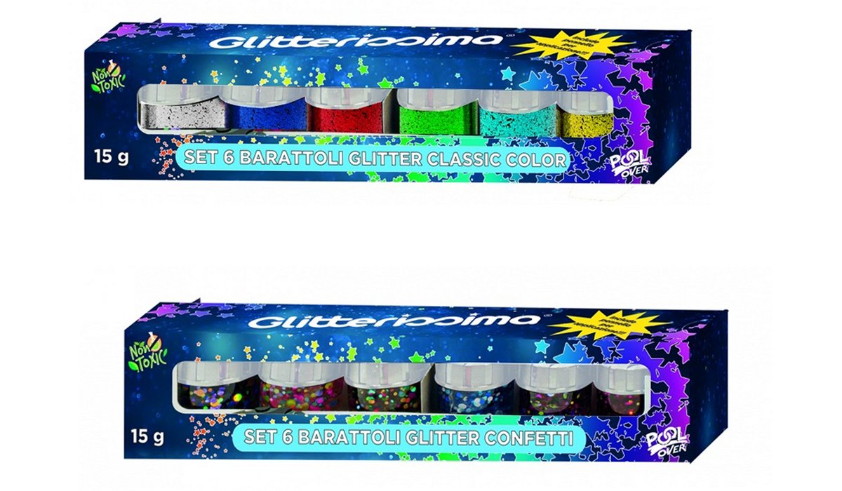 Colla Glitter Glue Set 6pz