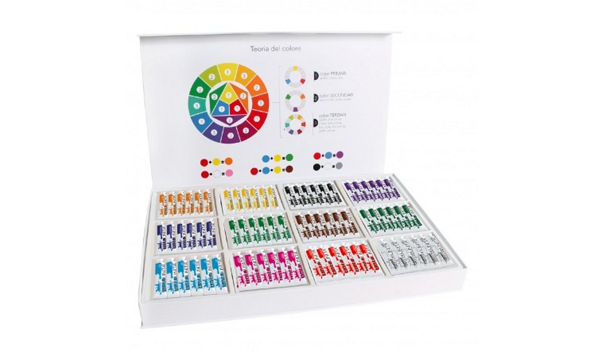 Tempera in tubo da 12ml Vetrinetta 144pz