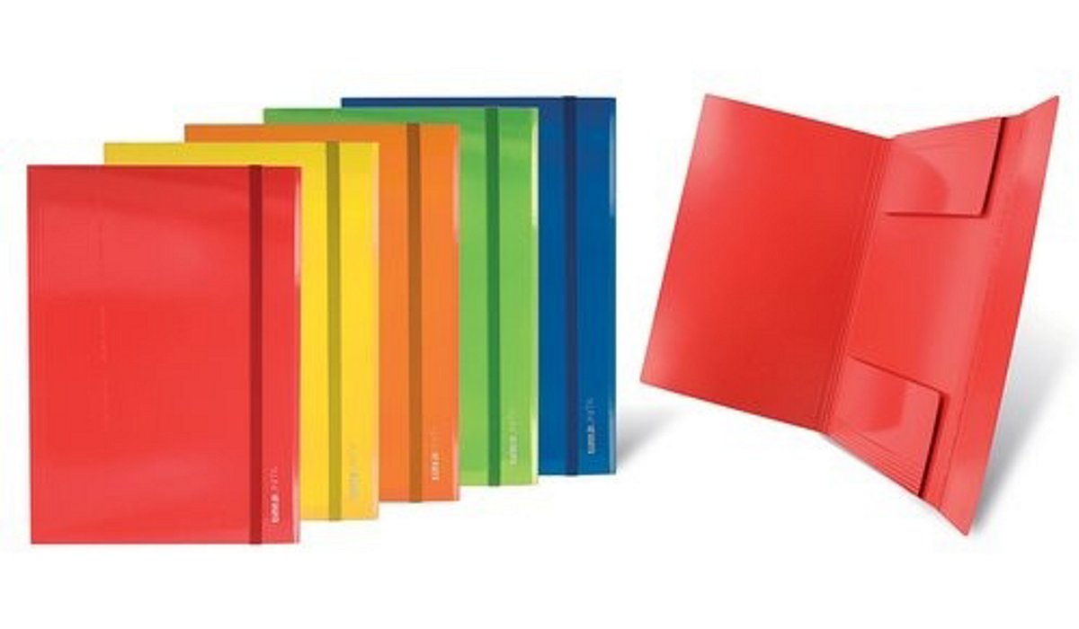 Cartella con lembi ed elastico