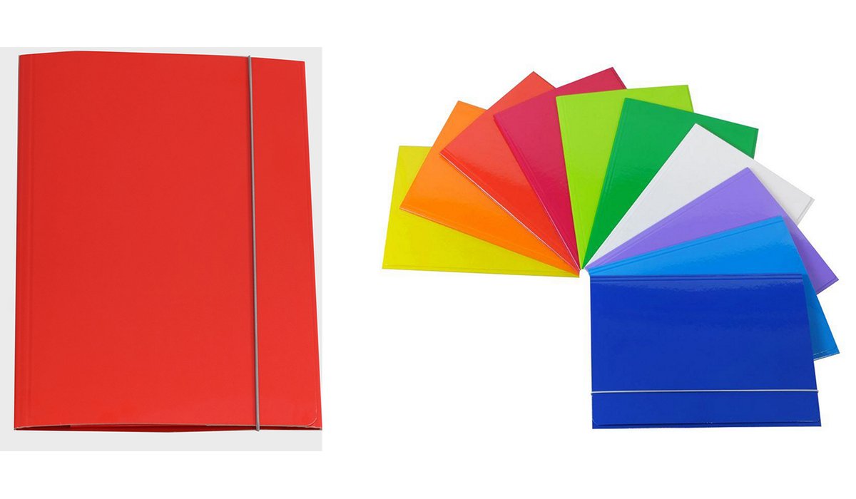 Cartella 3 lembi con elastico Tintaunita