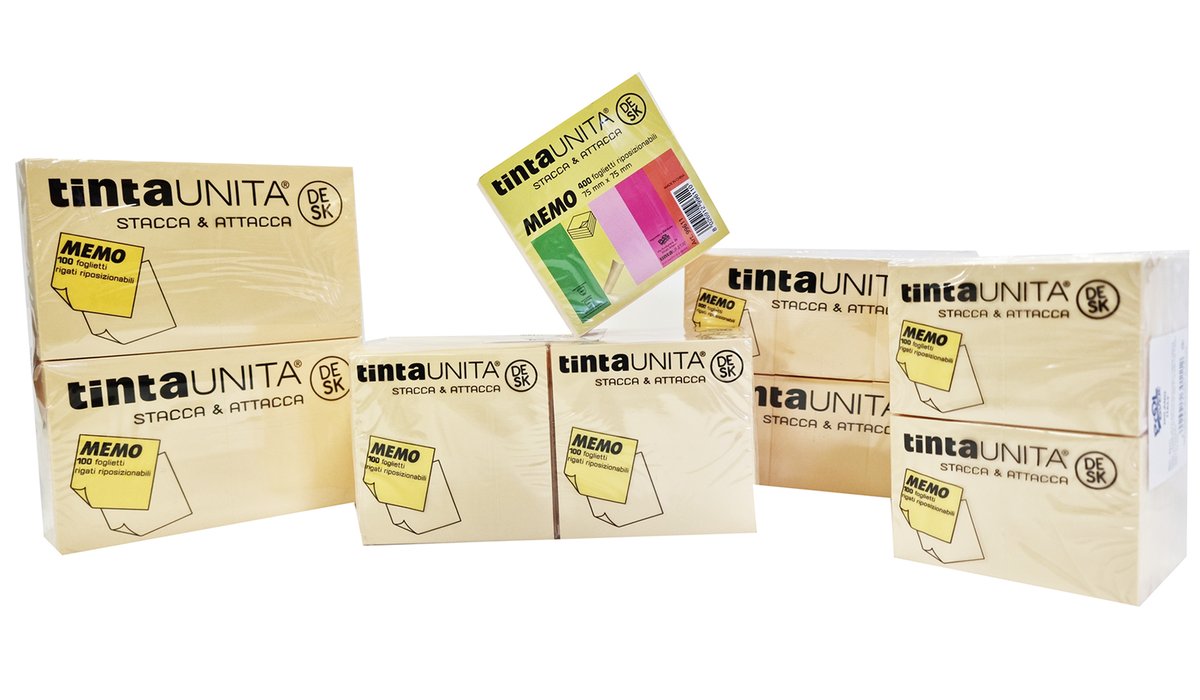 Blocco fogli adesivi giallo TintaUNITA DESK 